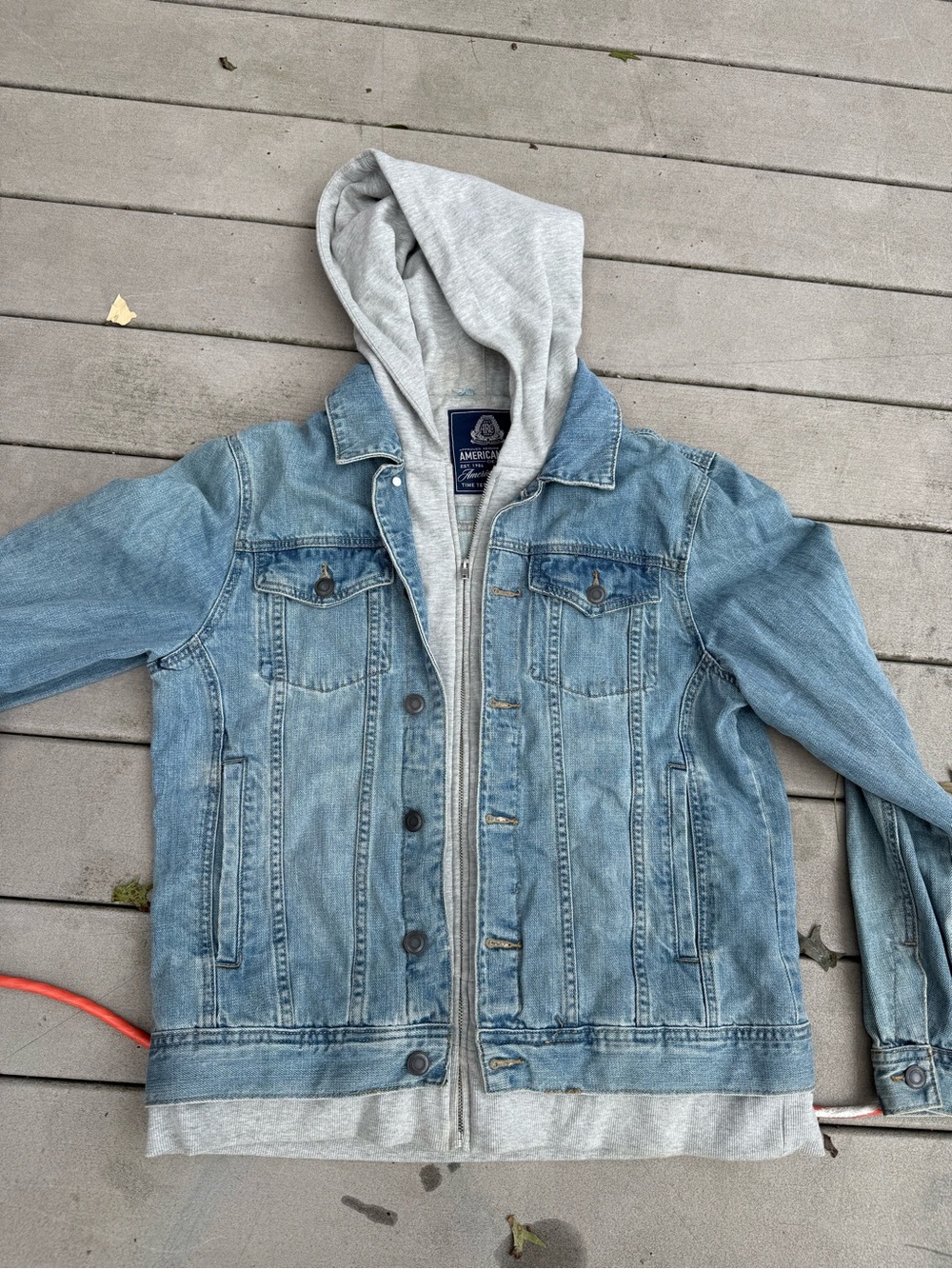 American Rag Denim Jacket with Gray Hooded Insert